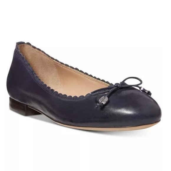 Lauren Ralph Lauren Shoes - Lauren Ralph Lauren Glennie Bow Flats Size 7 Black Leather Ballet Slip On Shoes